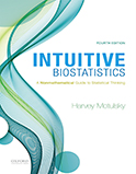 Image of the book cover for 'Intuitive Biostatistics'