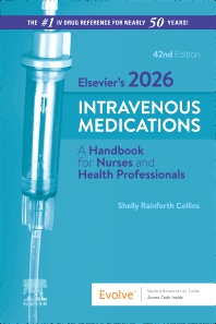 Image of the book cover for 'Elsevier's 2026 Intravenous Medications'