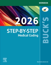 Image of the book cover for 'Buck's Workbook Step-By-Step, Medical Coding, 2026 Edition'