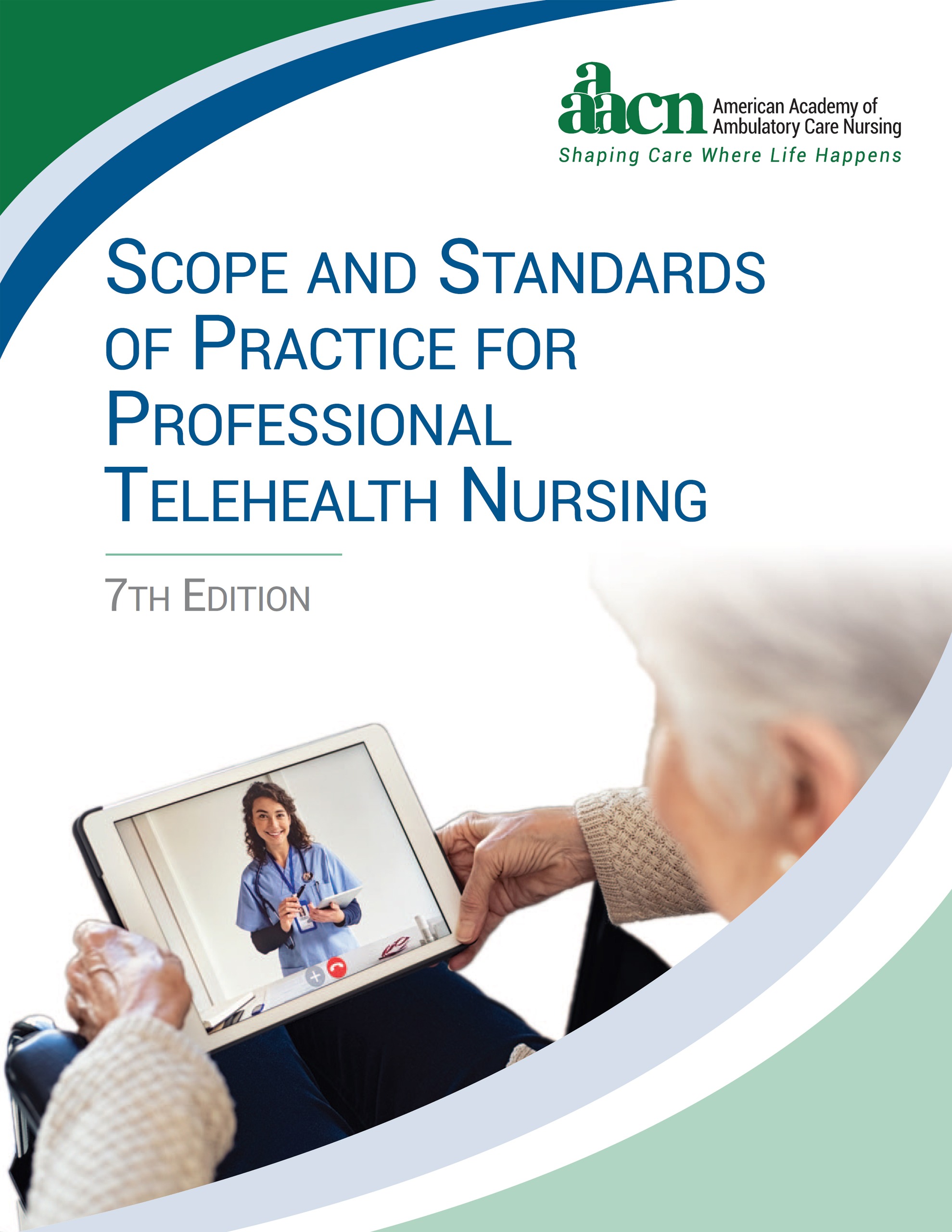 Image of the book cover for 'Scope and Standards of Practice for Professional Telehealth Nursing'